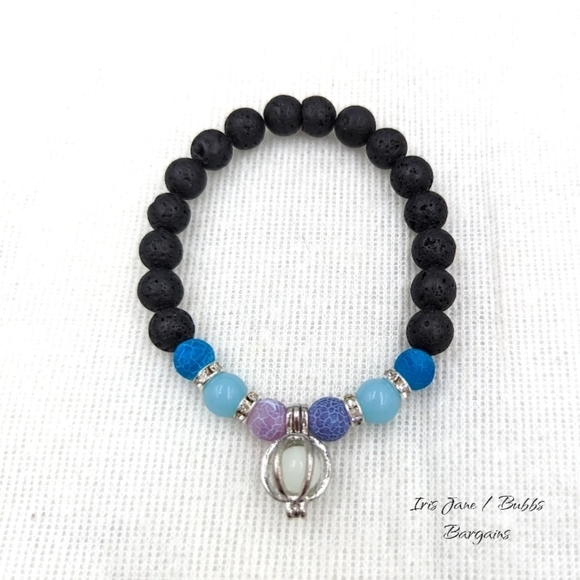 NATURAL Lava Stones With Glow Beads - Picture 4 of 5